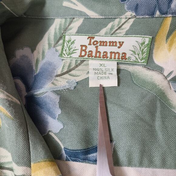 Tommy Bahama Birds of Paradise & Fronds 100% Silk Hawaiian Shirt Beach XL Mens - Picture 3 of 15